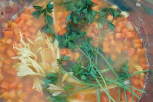 Orange Lenti Soup In Pot