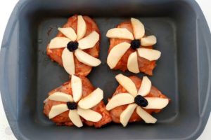 Roasted Chicken & Apple Flower Recipe - Chicken In Pan