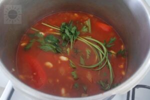 Lima Bean Tomato Soup In Pot
