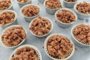 Date Walnut Cupcake Recipe - Topping Added To Cupcake