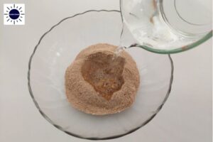 Wholegrain Matzah Balls Kneidlach Recipe - Pouring Water On Matzah Meal