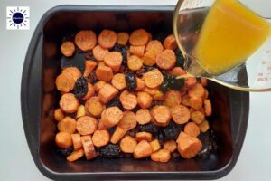 Sweet Potato & Carrot Tzimmes Recipe - Adding Orange Juice & Rind