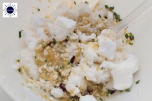 Zucchini Cottage Cheese Quiche Recipe - Whites Folding Into Batter