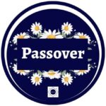 The Title Passover In A Rectangle Shape Adorned With Graphic Daisies Around And The Kosher Create Sun Logo Beneath Within A Decorative Semi Circle.