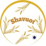 The Title Shavuot With Graphic Bunches Of Wheat Surrounding It And The Kosher Create Sun Logo Below On The Right Within A Decorative Semi Circle.