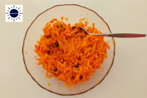Carrot Raisin Salad Recipe- Ingredients Mixed