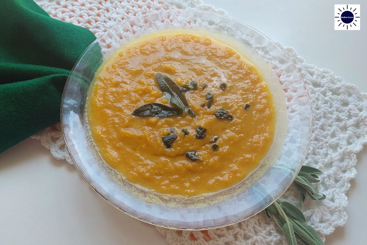 Pumpkin Leek Soup With A Sage Garnish Recipe