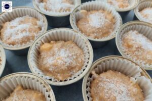 Mango Yogurt Oat Muffins -Sprinkled With Coconut