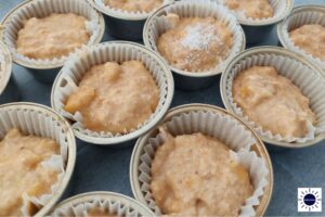 Mango Yogurt Oat Muffins -Batter In Cupcake Forms