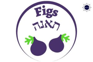 The Tile Figs Written In English And Hebrew With Two Graphic Figs Below Within A Decorative Semicircle And With The Kosher Create Sun Logo On The Upper Right Side.