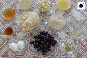 Almond Oat Grape Cake Recipe - Ingredients