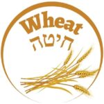 The Tile Wheat Written In English And Hebrew With A Graphic Bunch Of Wheat Below Within A Decorative Semicircle And With The Kosher Create Sun Logo On The Upper Right Side.