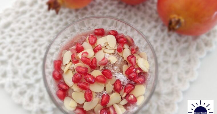 Vegan Pomegranate Almond Oat Pudding