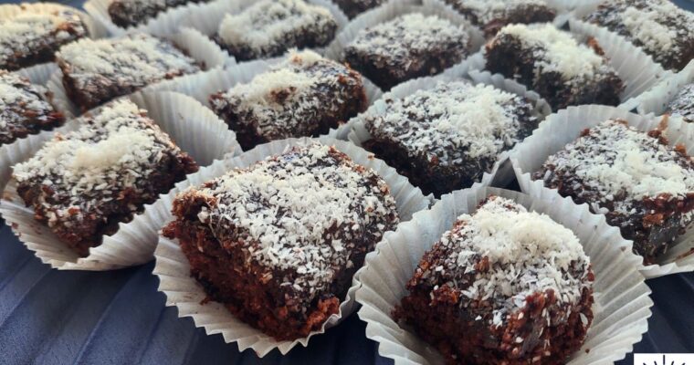 Glazed Wholegrain Coconut Brownies Recipe