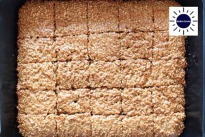 Wholegrain Sesame Honey Bars Recipe - Cut Squares