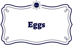 Eggs Within A Decorative Frame With The Kosher Create Sun Logo On The Frame Top.