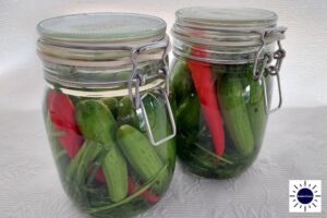 Mini Dill Pickles Recipe - Brine Solution Added To Jar