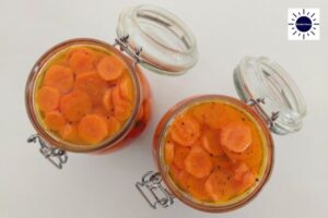 Mediterranean Pickled Carrots - Brine Solution Covering Carrots