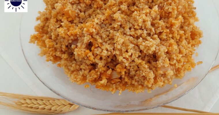 Bulgur On A Dish Prepared Following This Mediterranean Savory Bulgur Recipe.