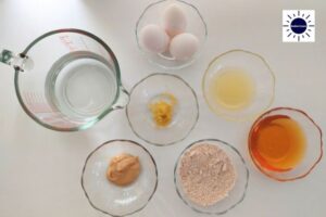 Pie Filling Ingredients In Glass Bowls.