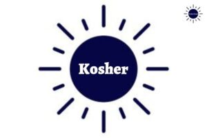 The Kosher Create Sun Logo With The Inscription Kosher In The Middle.