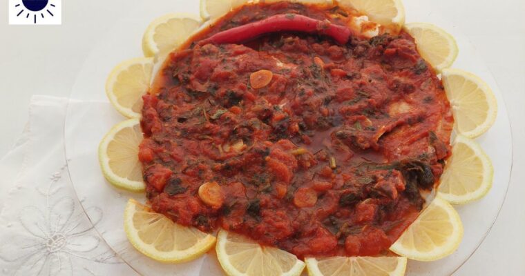 Baked Mediterranean Tomatoey Spicy Fish Recipe