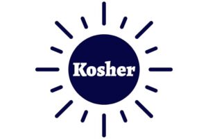 The Kosher Create Sun Logo With The Inscription Kosher In The Middle.