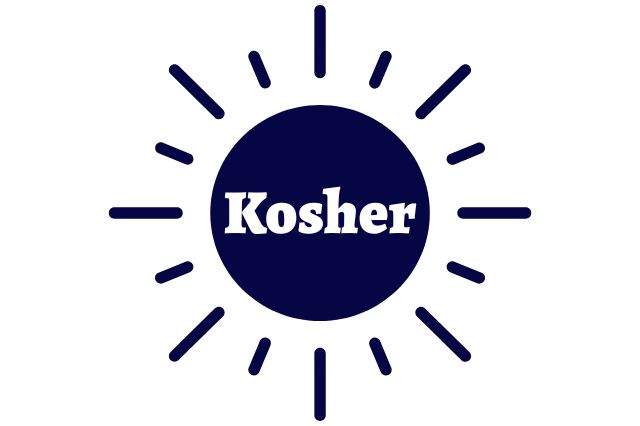 The Kosher Create Sun Logo With The Inscription Kosher In The Middle.